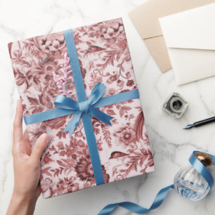 Red Rustic Elegance Französische Hütte Geschenkpapier