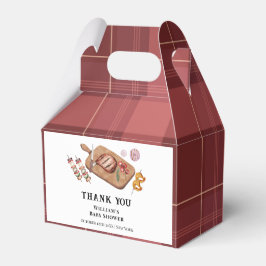 Red Rustic Kariert Country Baby Q Baby Dusche Geschenkschachtel