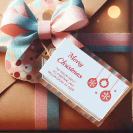 Red Rustic Snowflake Weihnachtslabel Adressaufkleber