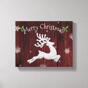 Red Rustic Weihnachtsmann Canvas Print Leinwanddruck