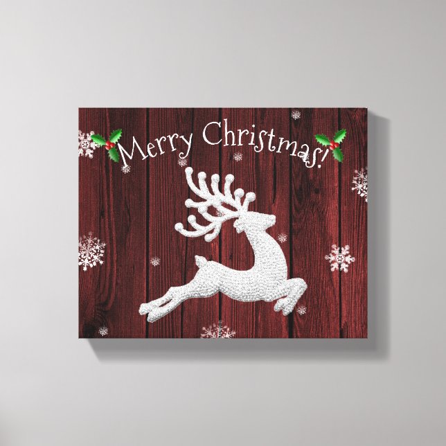 Red Rustic Weihnachtsmann Canvas Print Leinwanddruck (Vorderseite)