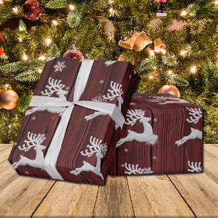 Red Rustic Weihnachtsmann Wrapping Paper Geschenkpapier