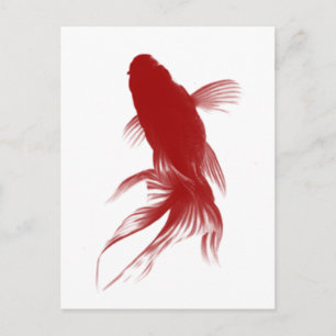 Red Ryukin Goldfish Postkarte