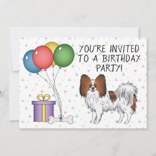 Red Sable Papillon Niedlich und Happy Dog - Geburt Einladung
