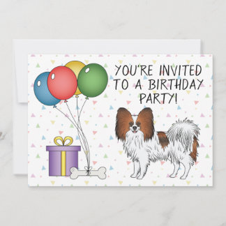 Red Sable Papillon Niedlich und Happy Dog - Geburt Einladung