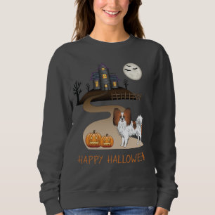 Red Sable Papillon und Halloween Spuk Haus Sweatshirt