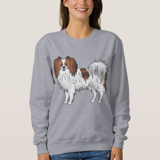 Red Sable Phalène Happy Little Toy Breed Hund Sweatshirt (Vorderseite)