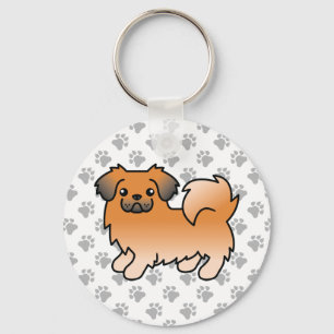 Red Sable Tibetan Spaniel Niedlicher Cartoon Dog Schlüsselanhänger