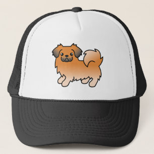 Red Sable Tibetan Spaniel Niedlicher Cartoon Dog Truckerkappe