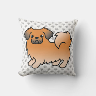 Red Sable Tibetan Spanisch Niedlich Cartoon Dog & Kissen
