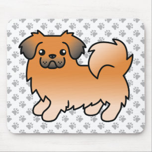 Red Sable Tibetan Spanisch Niedlich Cartoon Dog &  Mousepad