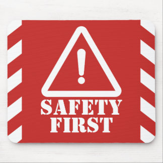 Red Safety First Mousepad