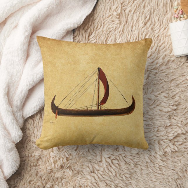 Red Sail Viking Ship Kissen (Decke)