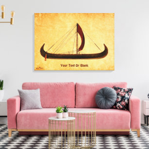 Red Sail Viking Ship Leinwanddruck