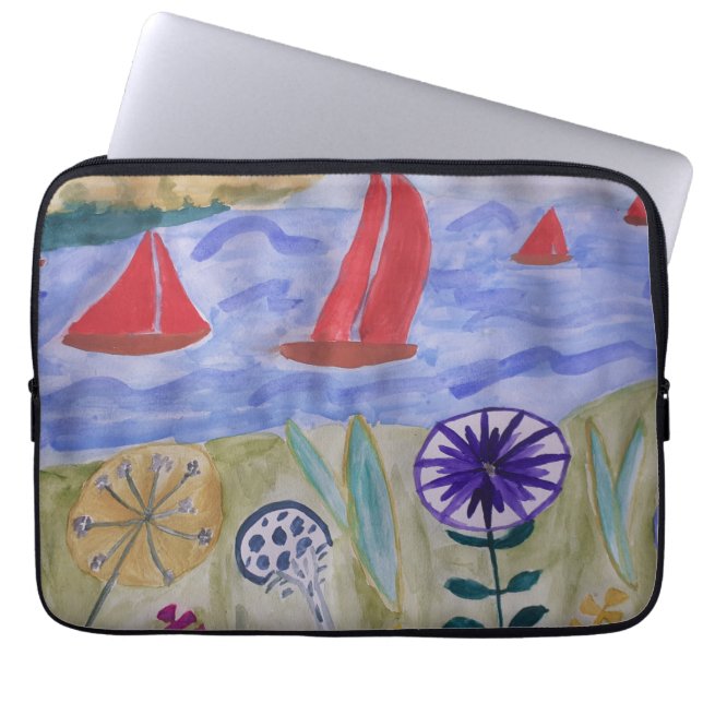 Red Sails & Blume Notebook-Sieb Laptopschutzhülle (Vorderseite)