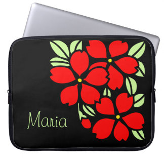 Red Sakura Japanisch Floral Kimono Laptopschutzhülle