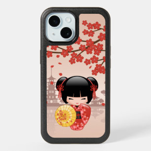 Red Sakura Kokeshi Doll - Japanisch Geisha