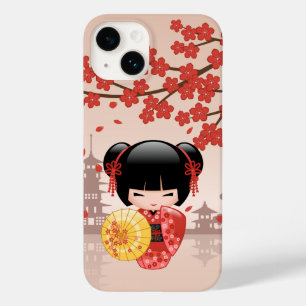 Red Sakura Kokeshi Doll - Japanisch Geisha Case-Mate iPhone 14 Hülle