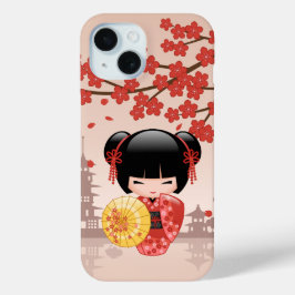 Red Sakura Kokeshi Doll - Japanisch Geisha Case-Mate iPhone Hülle