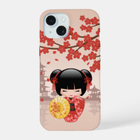 Red Sakura Kokeshi Doll - Japanisch Geisha