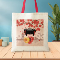 Red Sakura Kokeshi Doll - Japanisch Geisha