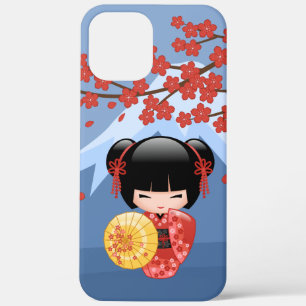 Red Sakura Kokeshi Doll - Niedlich Geisha Girl Case-Mate iPhone Hülle