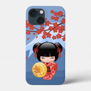 Red Sakura Kokeshi Doll - Niedlich Geisha Girl Case-Mate iPhone Hülle