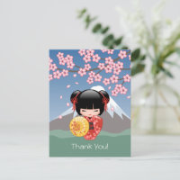 Red Sakura Kokeshi Doll - Niedlich Geisha Vielen D