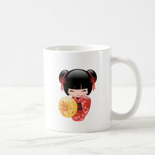 Red Sakura Kokeshi Doll - Niedlicher japanischer G Kaffeetasse