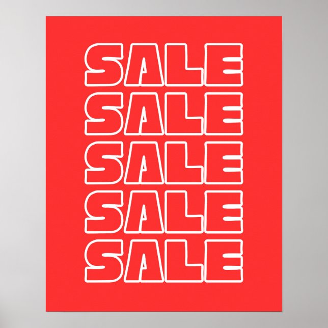 Red Sale, Retail Store Signage, Boutique Poster (Vorne)
