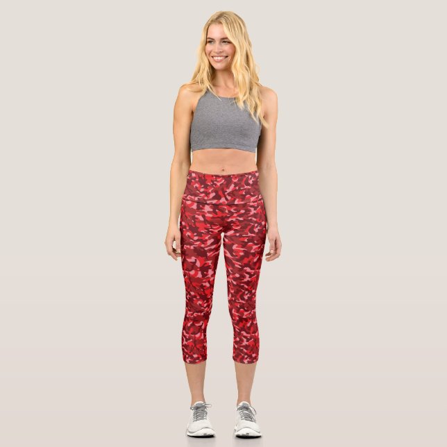 Red Salmon Tarnlage Capri Leggings (Vorderseite)
