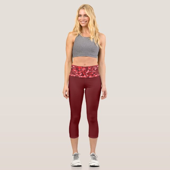 Red Salmon Tarnlage Capri Leggings (Vorderseite)