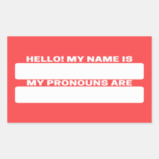 Red Salsa Name & Pronoun Labels Rechteckiger Aufkleber
