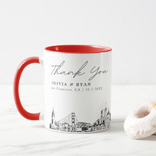 Red San Francisco Wedding Personalisiert Coffee Ta Tasse