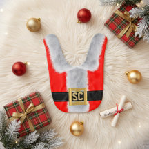 Red Santa Anzug Weihnachtsfeiertag Monogram Baby B