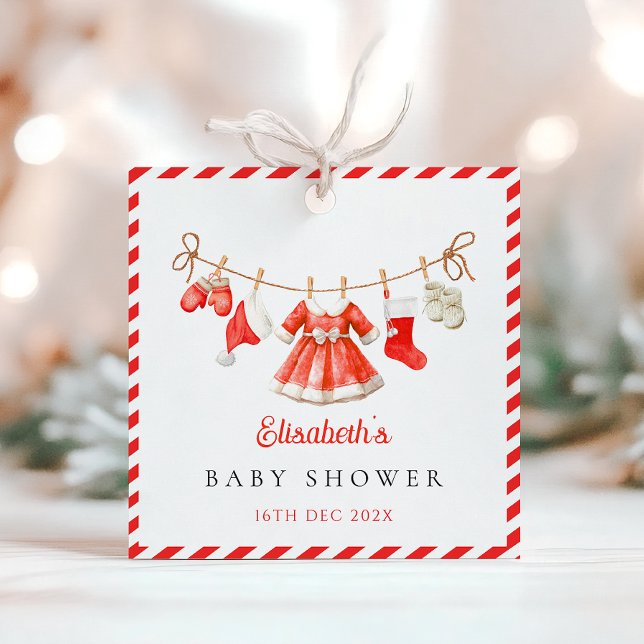 Red Santa Baby Baby Shower Geschenkanhänger (Von Creator hochgeladen)