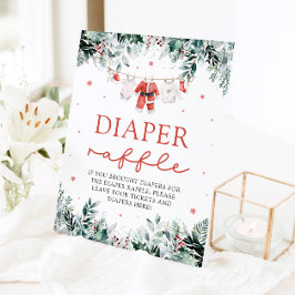 Red Santa Baby Christmas Baby Dusche Windel Raffle Sockelschild