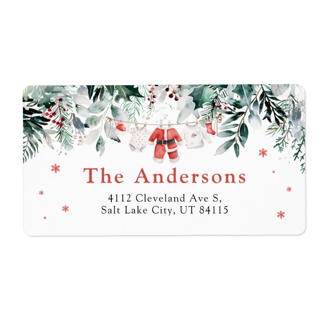 Red Santa Baby Christmas Baby Kleidung Baby Dusche (Vorne)