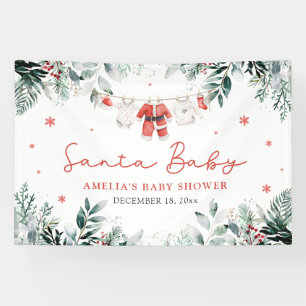 Red Santa Baby Christmas Baby Kleidung Baby Dusche Banner