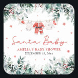 Red Santa Baby Christmas Baby Kleidung Baby Dusche Quadratischer Aufkleber<br><div class="desc">Die Red Santa Baby Baby Baby Baby Kleidung Baby Shower Classic Round Sticker fügt eine festliche Touch zu Ihrem Urlaub Thema Babydusche Favoriten und Dekoration! Mit seinem charmanten Design und der bezaubernden, roten Kleidung des Weihnachtsmannes auf der Weihnachtsdecke, fängt dieser Aufkleber den fröhlichen Geist der Saison ein. Es ist die...</div>