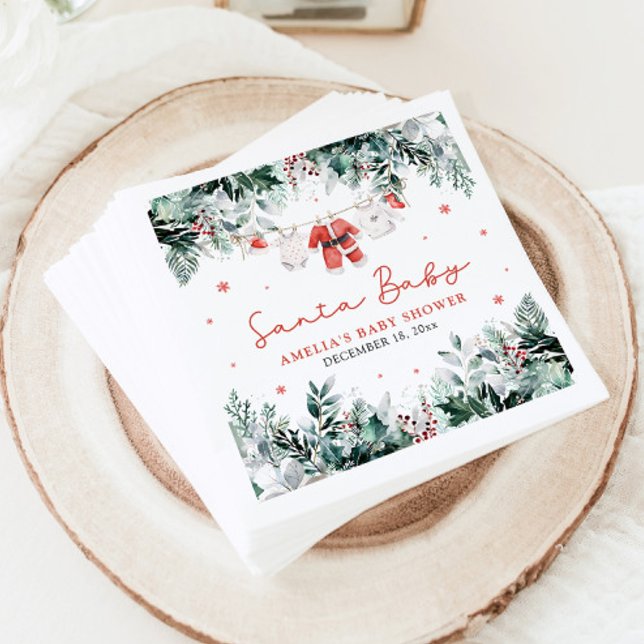 Red Santa Baby Christmas Baby Kleidung Baby Dusche Serviette (Von Creator hochgeladen)