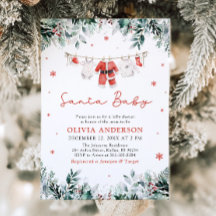 Red Santa Baby Weihnachtskleidung Baby Dusche