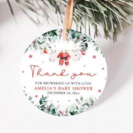 Red Santa Baby Weihnachtskleidung Baby Dusche Geschenkanhänger