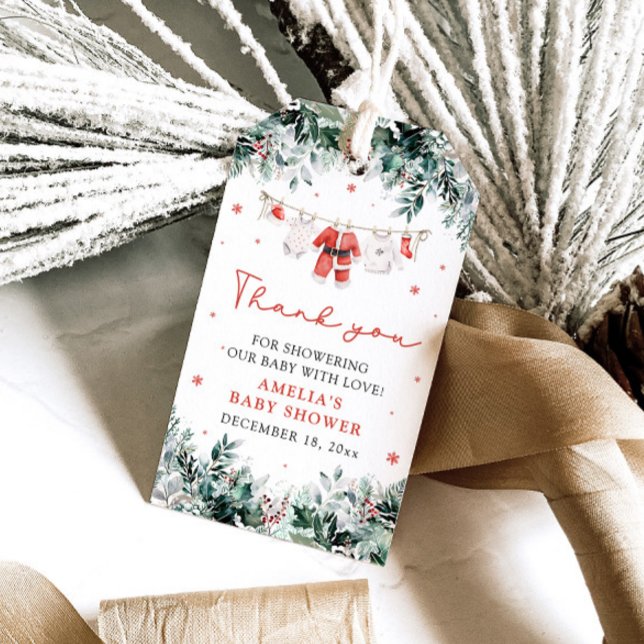 Red Santa Baby Weihnachtskleidung Baby Dusche Geschenkanhänger (Von Creator hochgeladen)