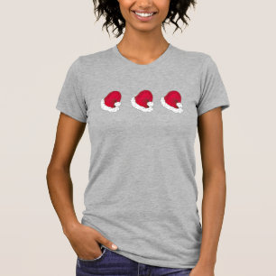 Red Santa Claus Father Christmas Hats Holiday T-Shirt