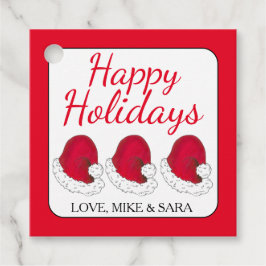 Red Santa Claus Hat Weihnachten glückliche Ferien Geschenkanhänger