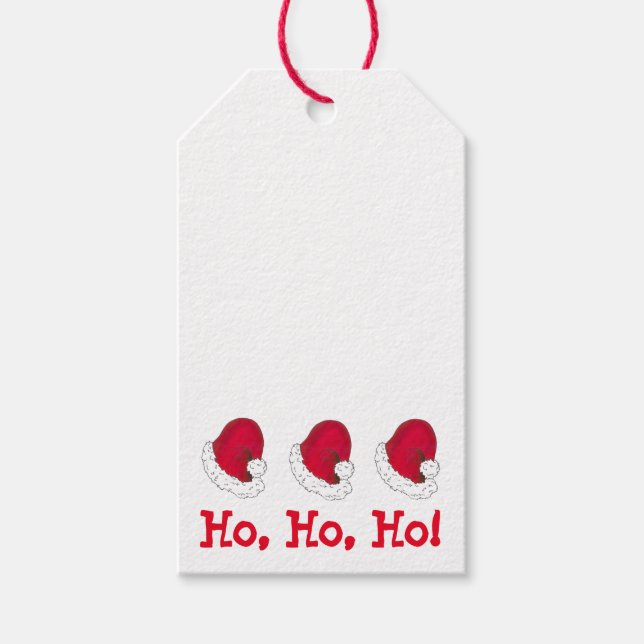 Red Santa Claus Hat Weihnachten glückliche Ferien Geschenkanhänger (Vorderseite)
