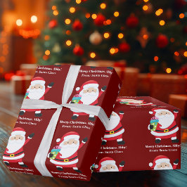 Red Santa Claus Maßgeschneiderte Kinder Weihnachte Geschenkpapier