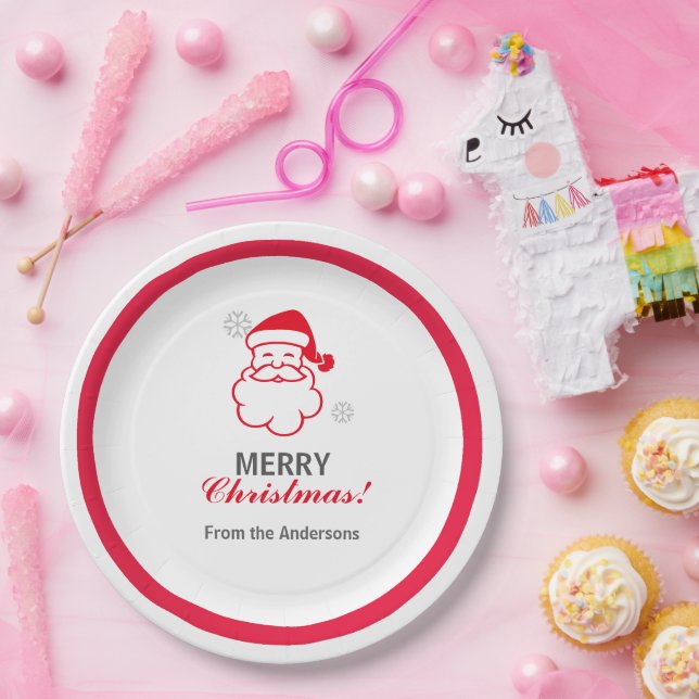 Red Santa Claus Pappteller (Party)