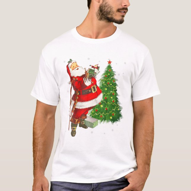 Red Santa Claus Red Christmas T-Shirt (Vorderseite)